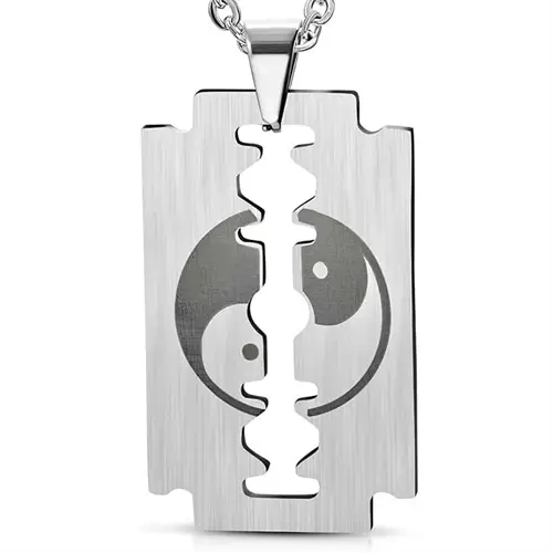 Billede af Yin og yang halssmykke i stål.