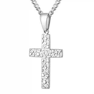 Herresmykkesæt med perler og korsvedhæng i rustfrit stål – Urban Pearl & Steel Duo