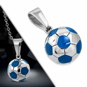 Fodbold i Rustfrit stål Blue small 1.2cm