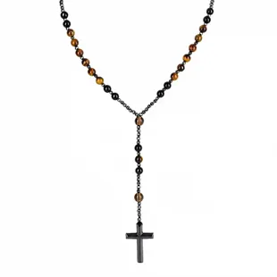 San Luca Nero / Rosenkrans med tigereye perler