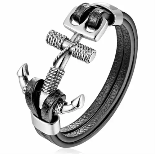 Billede af High XP armbånd design rustfri stål og læder.