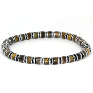 Tigereye og hæmatit armbånd 8mm