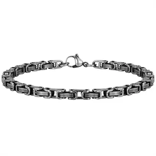 Herrearmbånd i oxyderet rustfrit stål med antik sølvfinish fra Marjoe.dk