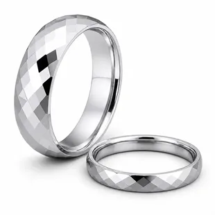 Erato vielse / forlovelsesring i blank tungsten facet.