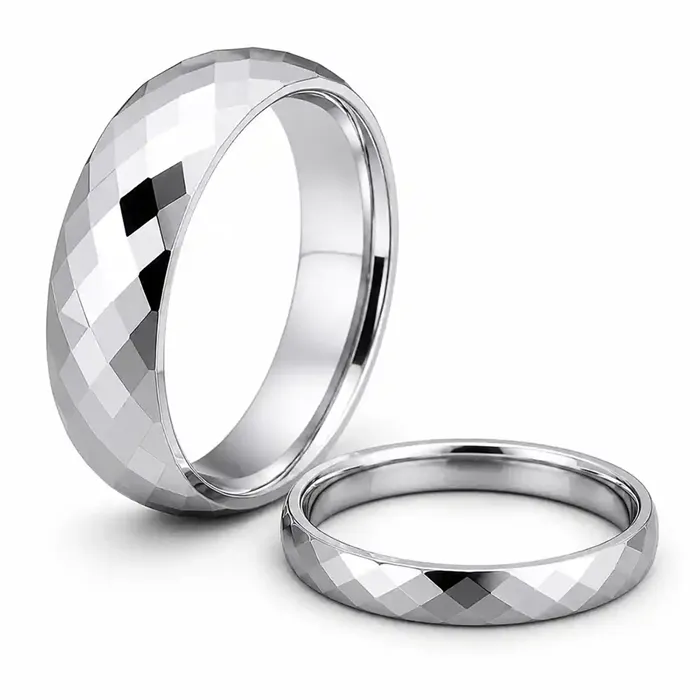 Erato vielse / forlovelsesring i blank tungsten facet.