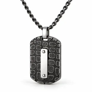 Torino – Herrehalskæde med struktureret dogtag
