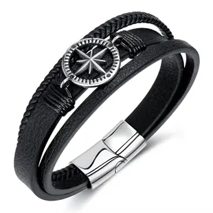 Kompas armbånd imt. læder
