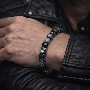 Obsidian Stone Armbånd – Herrearmbånd 8 mm