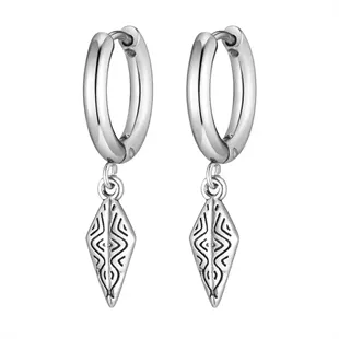 Herre hoop-ørering i rustfrit stål med nordisk hængevedhæng