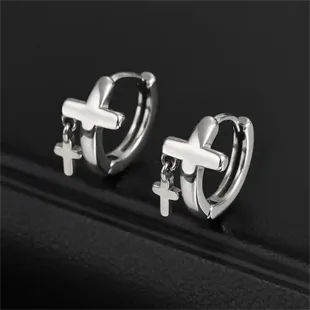 Herreørering i rustfrit stål med dobbelt korsdesign