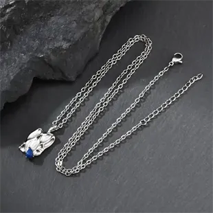 Urban Stål med Blå Sten Vedhæng – Edge Design