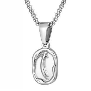 Ovalt herresmykke i rustfrit stål – 2.05x1.22 cm vedhæng