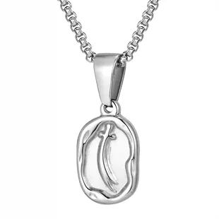 Ovalt herresmykke i rustfrit stål – 2.05x1.22 cm vedhæng