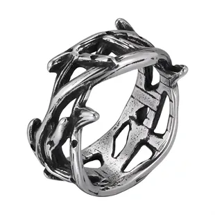 Herrering til mænd i oxyderet rustfrit stål