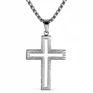 Croce Nera Milano Silver – korshalskæde til mænd
