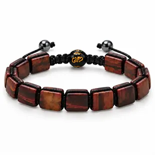 Lhasa – rødbrunt macramé-armbånd til mænd