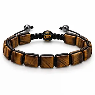 Lhasa Tiger Eye – macramé armbånd tigerøje
