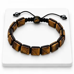 Lhasa Tiger Eye – macraméarmbånd med tigerøje