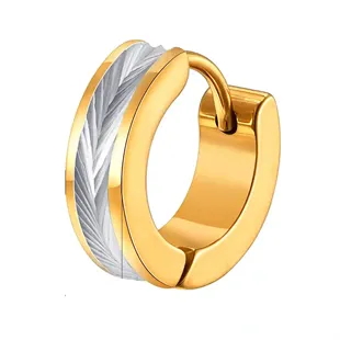 Stål Groove Hoop – Herre Ørering i forgyldt Stål (1 stk)