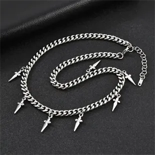 Dagger Chain Halskæde i Rustfrit Stål – 6 mm / 50 cm