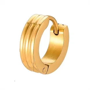 Golden Ridge Hoop – Eksklusiv Herreørering i Forgyldt Stål