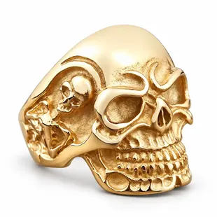Teschio Oro – Forgyldt skullring til mænd