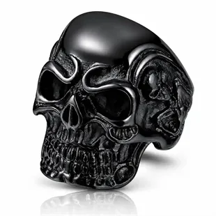 Obsidia Skull Ring – Sort Herre Ring i Stål