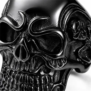 Obsidia Skull Ring – Sort Herre Ring i Stål