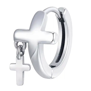 Herreørering i rustfrit stål med dobbelt korsdesign