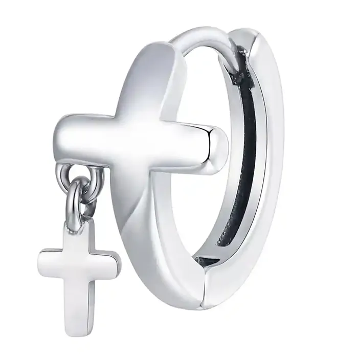 Herreørering i rustfrit stål med dobbelt korsdesign