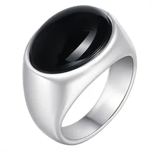 Herrering med sort sten