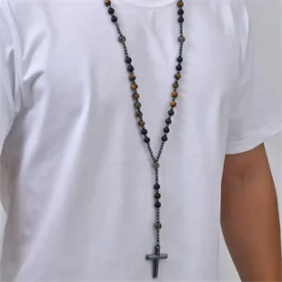 San Luca Nero / Rosenkrans med tigereye perler