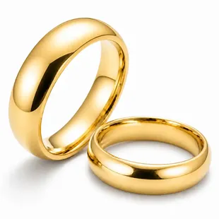 Glossy forgyldt ring i ædelstål.